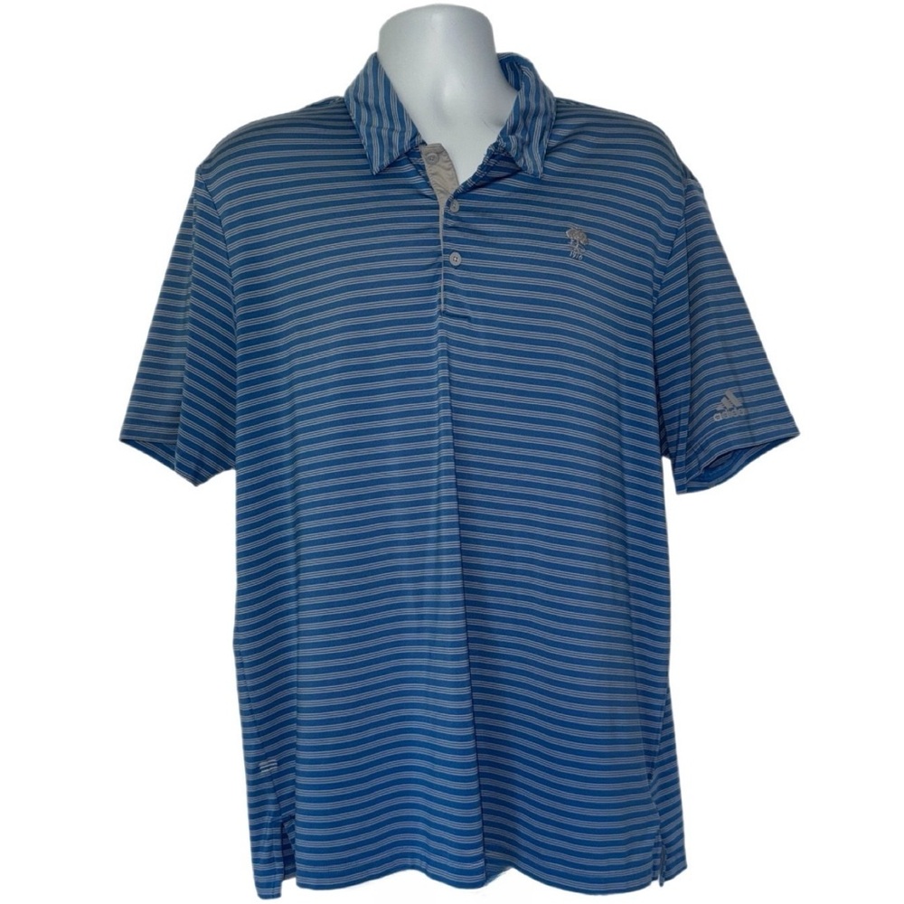 Adidas A574 Performance Blue Striped with Polo – Pine Tree “1916” Logo – Large